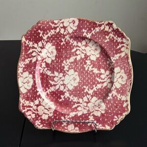 Vintage Royal Winton Grimwades "Brocade Cranberry" Chintz iridescent plate 10”